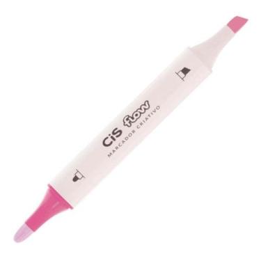 Imagem de Marcador Permanente CiS Flow Ponta Dupla - Cores Diversas, Rosa