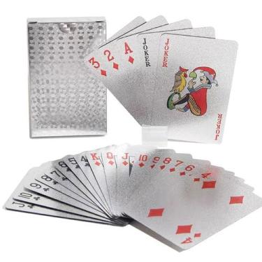 Imagem de Baralho A Prova D'água Plástico 54 Cartas Ouro Poker Dólar Truco Imper