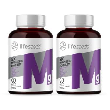 Imagem de Six Magnésio Complex (Bisglicinato + Malato + Óxido + Dimagnésio + Taurato+ Cloreto) 350 mg - Alta Concentração - 2 Potes - 180 Cápsulas