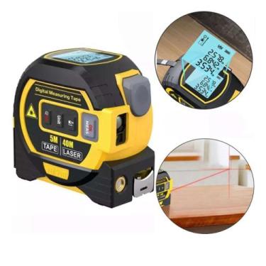 Imagem de Trena Laser Digital 40m Fita Métrica Multifuncional 3 Em 1 - Bom
