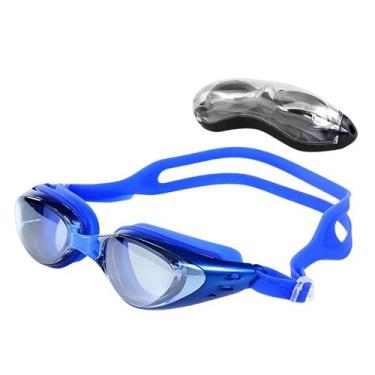 Imagem de Kit Óculos Natação Profissional com Estojo Infantil - Hero Band, Azul