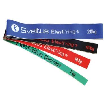 Imagem de Kit 4 Faixas Elasticas Elastring Tipo Miniband 7,10,15 20k - Sveltus
