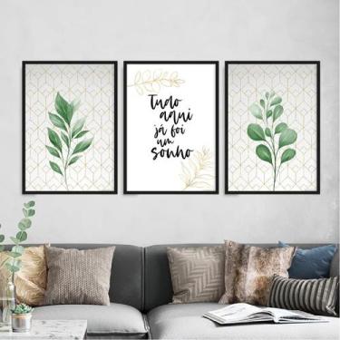 Imagem de Kit 3 Quadros Tudo Já Foi Um Sonho 24x18cm - Quadros On-line, Madeira 