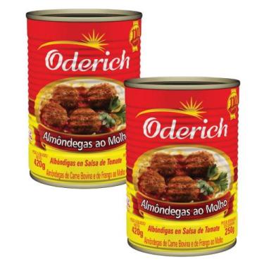 Imagem de Kit 2 Almondegas Ao Molho Oderich Lata 420g