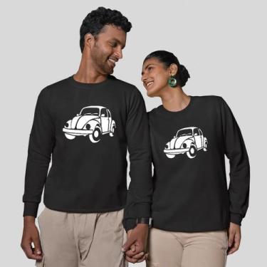 Imagem de Kit 2 Blusas Frio Moletom Careca Sem Capuz Casal Namorados Fusca - MP 