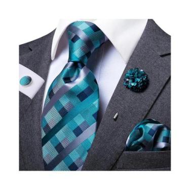 Imagem de Gravata de Seda Azul Clara para Casamento - 8,5cm - Hi-tie, N 0553, Xh