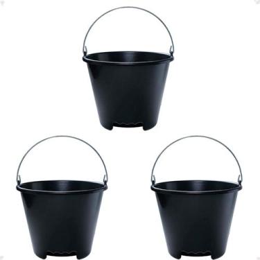 Imagem de Kit 3 Balde Especial para Transporte Plástico 12L Resistente - Arqplas