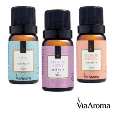 Imagem de Kit Essências Via Aroma Linha Clássica Para Difusor Elétrico: Baby, Fl