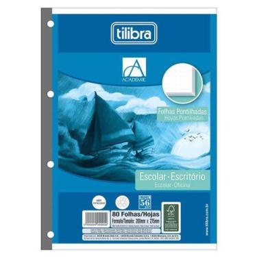 Imagem de Bloco para fichário universitário Académie Pontilhado 4 furos 80 fls -