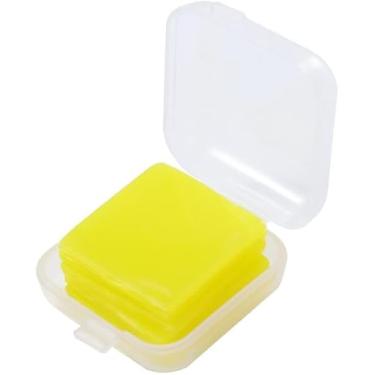 Imagem de Qintreesify 1 caixa/6 peças quadradas pintura diamante argila diamante arte pintura cola cera lama perfuração diamante kits de cera com caixa de armazenamento (1 x 2,5 cm) (amarelo)