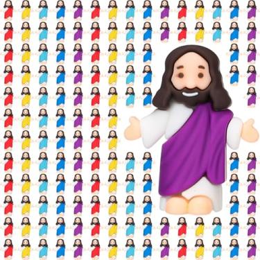 Imagem de Barydat 300 peças de mini estatuetas de Jesus em massa, figuras de pequeno Jesus em miniatura, estatueta minúscula de Jesus Salvador para esconder e buscar, presentes religiosos para recheios de ovos