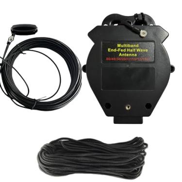 Imagem de JYR8010-1000W Antena de meia onda alimentada para rádio amador, antena de rádio de ondas curtas de 1000W, antena de fio longo de 8 bandas 10 m, 12 m, 15 m, 17 m, 20 m, 30 m, 40 m, 80 m, balun 1:64