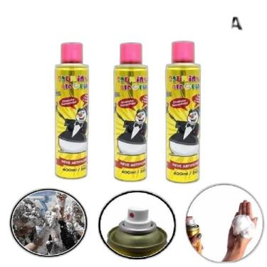 Imagem de Neve Artificial 3 Latas Spray Espuma Carnaval Slime Alegria - Linha Da
