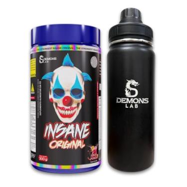 Imagem de Combo Pré Treino Insane Original 300g + Garrafa Térmica 550ml (Fruit Punch, 300g)