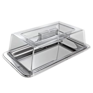 Imagem de Manteigueira Em Porcelana Com Tampa Bambu Inox Plástico (Acrílico)