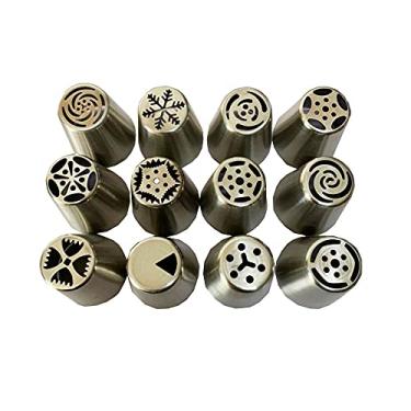 Imagem de Kit 12 Bicos Russos P/Confeitar Bolo Cupcake Confeitaria