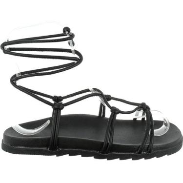 Imagem de Sandália Feminina  De Amarrar Flatform Papete Anatômico Confortável Vi