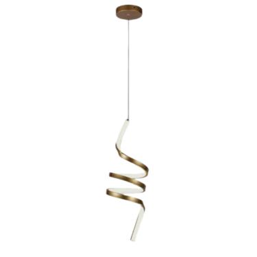 Imagem de Lustre Pendente Espiral Dourado LED 18W 3000K Domum