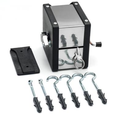 Imagem de Varal de Parede Retratil Recolhivel Inox Portátil 30 Mts Suporta 60kg(1 Varal 30 Metros)