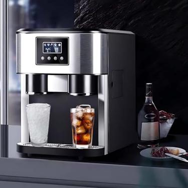 Imagem de Máquina de gelo 3 em 1 de nível comercial - 40 lbs/24 horas, gelo rápido de 7 minutos, tanque isolado de 1,8 L, entrada dupla de água (automática/manual), controle LCD
