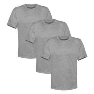 Imagem de Kit 3 Camiseta Masculina Lisa Algodão Qualidade - Basic Fashion, GG, C