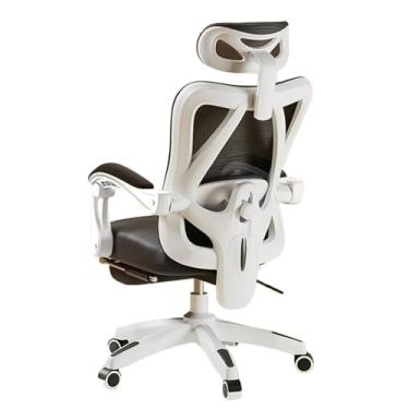 Imagem de Cadeira de escritório ergonômica de malha Cadeira de mesa de escritório em casa com apoio para os pés Cadeira de mesa executiva ajustável para computador para casa, escritório, jogos,Black b