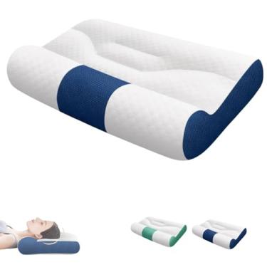 Imagem de Travesseiro Pinnoize, almofada de plumas de ganso confortável para melhorar o sono, suporte cervical, ergonômico, dureza moderada, suavidade para pessoas que dormem de lado, costas e