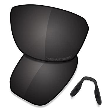 Imagem de SAUCER Lentes de reposição premium e protetores de nariz para óculos de sol Oakley Split Shot OO9416, Preto de carbono polarizado, One Size