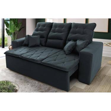 Imagem de Sofá Retrátil Reclinável Europa 1,80m Cinza Lunar Molas Espirais - King House