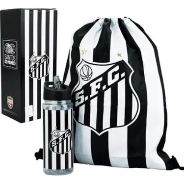 Imagem de Garrafa Plástica Do Santos Fc 450ml Com Mochila Tipo Saco