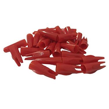Imagem de JIEXI HWYP Nocks de flecha de plástico composto de arco de caça com arco para flechas de 5/40.6 cm, pacote com 50 (vermelho)