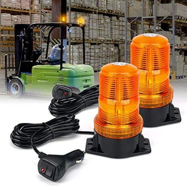 Imagem de Xprite Luz de LED âmbar para empilhadeira, luz de aviso, estroboscópica, luzes intermitentes com isqueiro, para cortadores de cigarro, ATV, caminhões, tratores, carrinhos de golfe, UTV, carros, ônibus - 2 peças