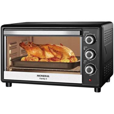 Imagem de Forno Elétrico de Bancada Mondial Multifuncional 42L Preto e Prata Gra