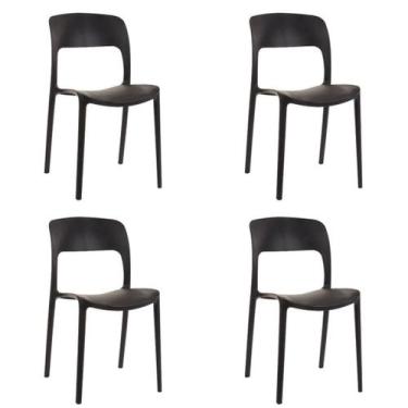 Imagem de Kit 4 Cadeiras De Jantar Nina Preta - Garden life