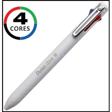 Imagem de Caneta Esferográfica, Izee 4 Cores, 0,7 mm, Branca, Pentel, Caixa com 12 Unidades