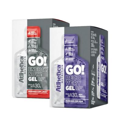 Imagem de Kit Endurance - GO! Recovery Gel Energy Display 10 Saches + GO! Enegy Now Gel Display 10 Saches - AtlheticaNutrition (RECOVERY - Guarana com Açai, Energy Now - Morango com Limão)
