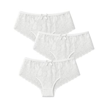 Imagem de Calcinhas Em Renda Antialérgica Plus Size Kit 3 unidades - SollBella S