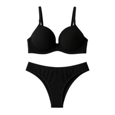 Imagem de Conjunto Plus Size com Bojo básico conforto - SollBella Store, Preto, 