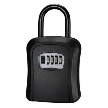 Imagem de Mini Cofre De Parede Com Gancho Guarda Dinheiro Chaves Objetos Pequeno