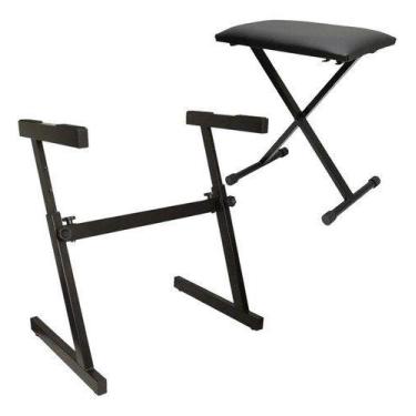 Imagem de Suporte Estante Para Teclado Saty Em Z Sz02 + Banqueta Bt10