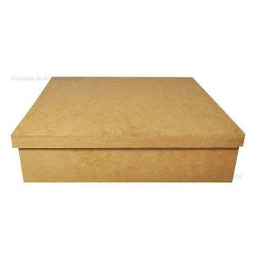 Imagem de Kit 5 Caixa Quadrada Tampa Sapato 28x28x6 MDF Madeira - Atacadão do Ar