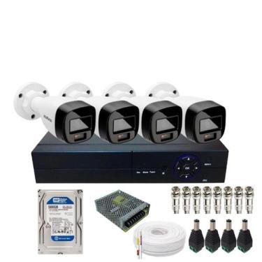 Imagem de Kit 4 Câmeras Intelbras VHD 1120b Full Color Dvr 4ch Hd 500gb 50m Cabo