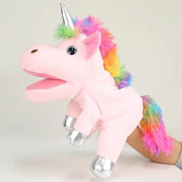 Imagem de Fantoches De Mão De Unicórnio Brinquedos De Pelúcia Para Crianças Jogo