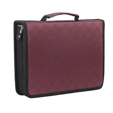 Imagem de YOUTHINK 150 Slots Capa de Lápis de Grande Capacidade, Bolsa de Caneta, Zíper de Tecido de Couro PU para Canetas Coloridas, Lápis de Desenho Com Alça Confortável, Escola Universitária, (Vermelho roxo)