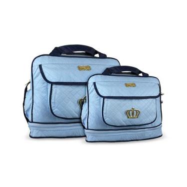 Imagem de Kit Bolsa e Frasqueira Saída de Maternidade 2 pçs Mave Baby, Azul