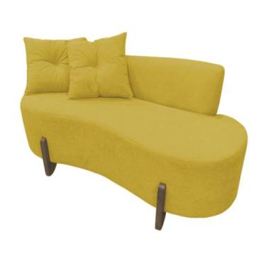 Imagem de Namoradeira Sofá Feijão Luna Orgânica Couro Amarelo - Mazzero Decor
