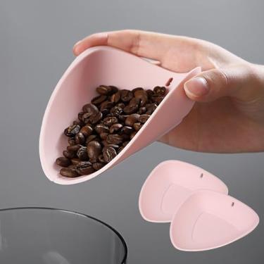 Imagem de Bincoo Copo dosador de grãos de café de silicone dobrável, pacote com 2 recipientes flexíveis para dosagem de grãos de café, recipiente dosador de folhas soltas, bandeja de medição de dose única