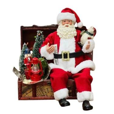 Imagem de Papai Noel Sentado No Bau 28 CM - Magizi