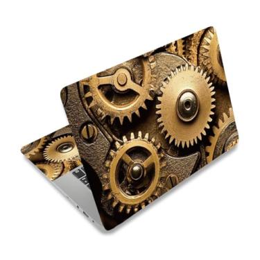 Imagem de PLIGREAT Adesivos para laptop estilo vintage Gears para laptop de 30.5 cm, 33.0 cm, 33.8 cm, 35.6 cm, 38.1 cm, 38.1 cm, universal, removível, à prova d'água, adesivo, adesivo, adesivo, netbook