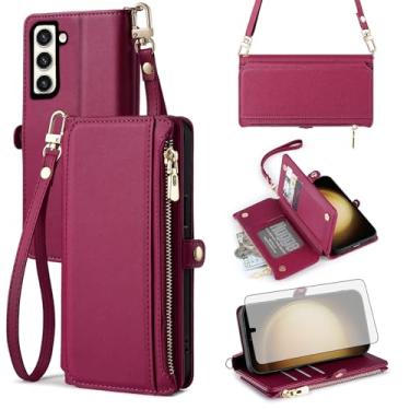 Imagem de Asuwish Capa de telefone para Samsung Galaxy S23 Plus S23+ 5G capa carteira com protetor de tela e alça de pulso compartimento para cartão acessórios para celular S23plus 23S + S 23 23+ SM-S916U 16.8